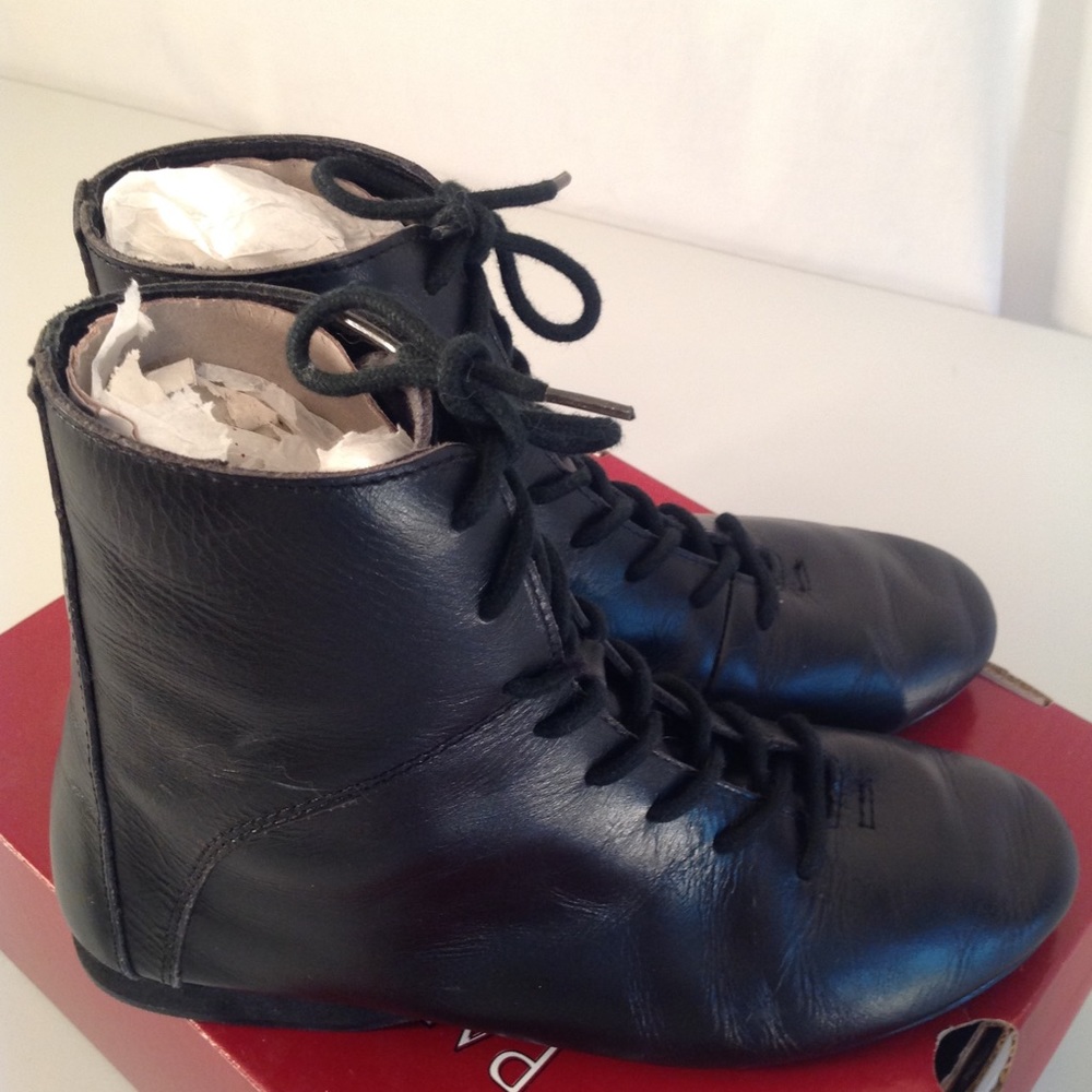 Paramount Black Leather Combat Boots
